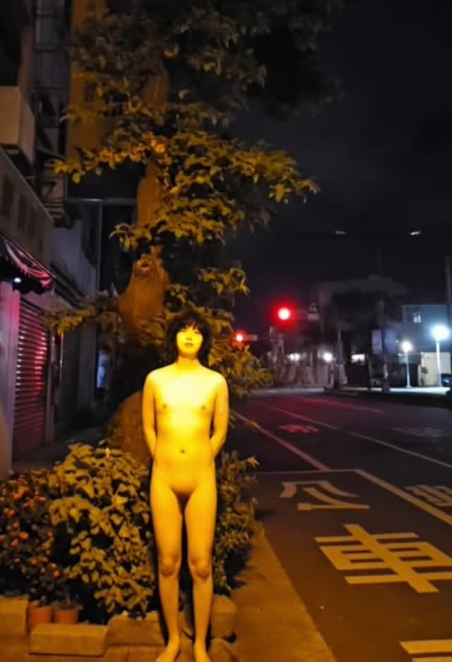 陳翊琳夜晚在外面馬路旁裸體自拍